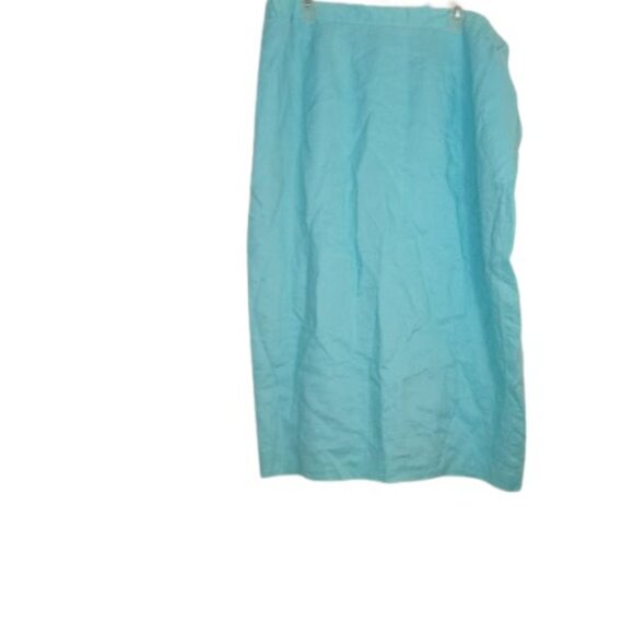 Harmony New York Womens 3 Piece Midi Skirt Set Blue Linen Plus 20W - Picture 5 of 5